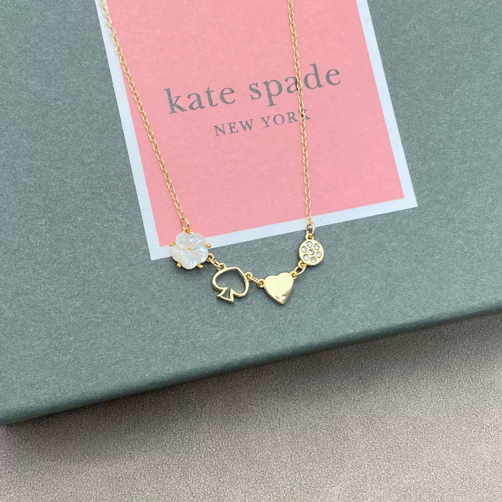 kate spade Love Heart CZ Necklace 2-Way Foldable Design Layering